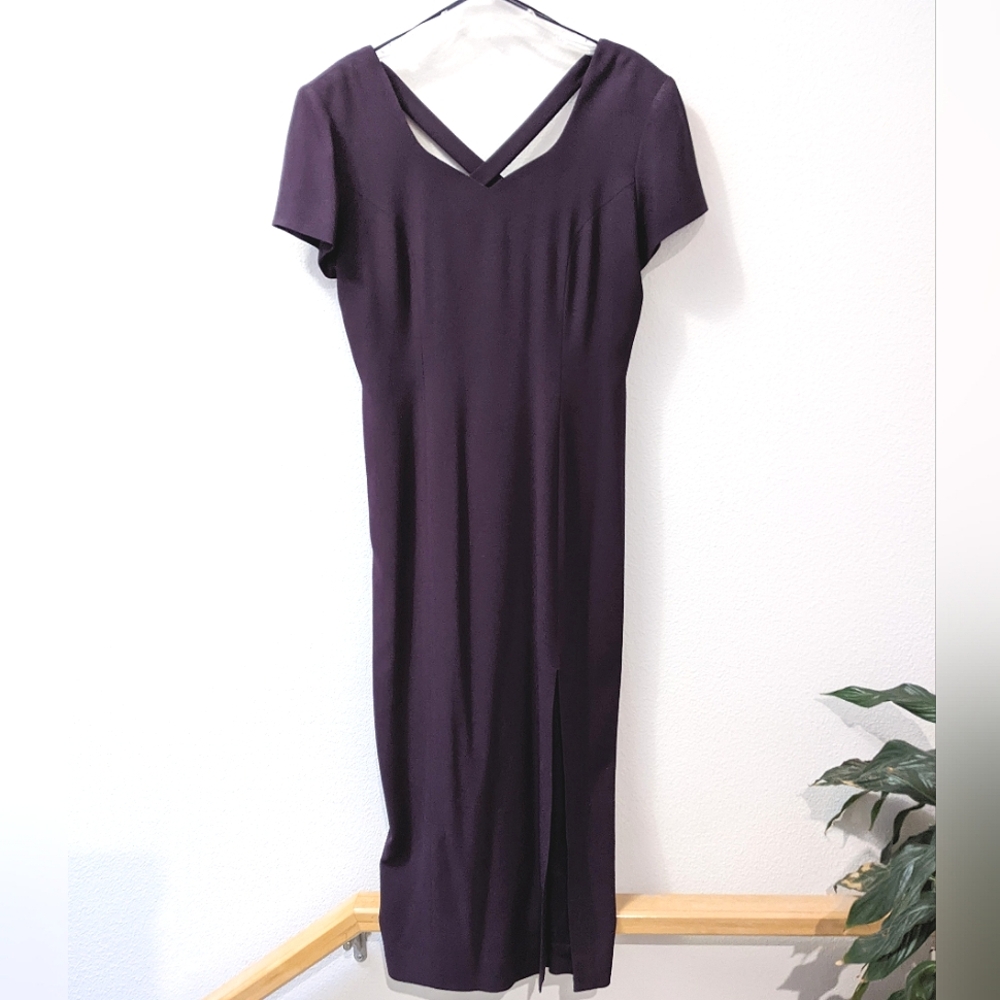 Preview Collection dark purple sweetheart neckline dress size 14 LIKE NEW